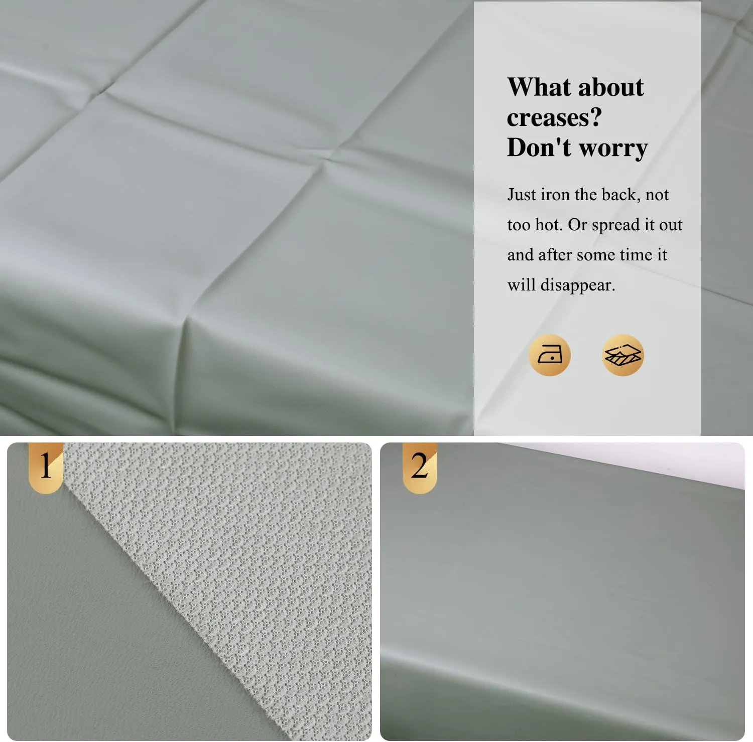 Tablecloth Cream Faux Leather Rectangle Table Cloths Warm Tablecloth for Party, Camping, Picnic, Kitchen and Dining Room Table Decor (71 X 55 inches, Elephant Grey)