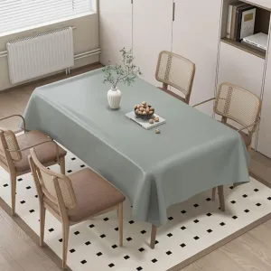 Tablecloth Cream Faux Leather Rectangle Table Cloths Warm Tablecloth for Party, Camping, Picnic, Kitchen and Dining Room Table Decor (71 X 55 inches, Elephant Grey)
