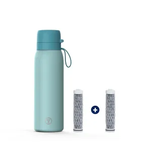 Tappwater BottlePro Adventure Bundle - Stainless Steel Water Bottle with Filter for Travel and Sports, Filters 100  unwanted substances. Non-Drinking Water Purifier. Reusable 25oz BPA-Free Bottle