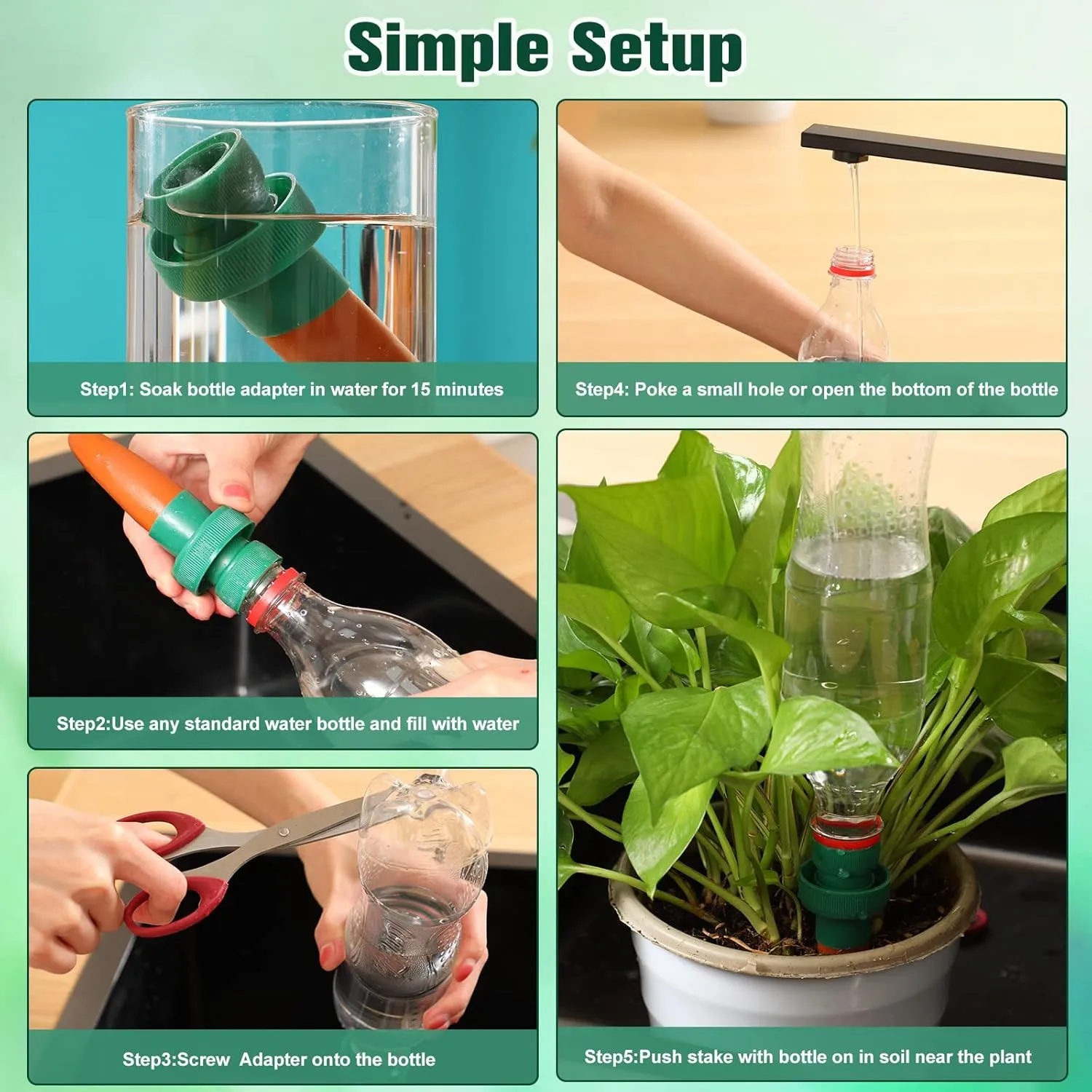 Terracotta Plant Watering Spikes Self to Use with Cola Bottles Houseplant Watering Stakes Automatic Irrigation System(Terracotta,15 Pack)