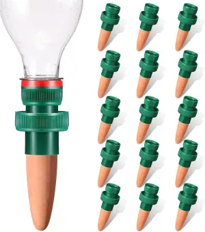 Terracotta Plant Watering Spikes Self to Use with Cola Bottles Houseplant Watering Stakes Automatic Irrigation System(Terracotta,15 Pack)