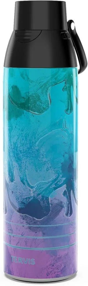Tervis Venture Water Bottle Aurora Wave Triple Walled Insulated Tumbler Travel Cup Keeps Drinks Cold & Hot, 26oz, Stainless Steel