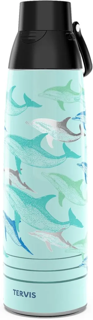 Tervis Venture Water Bottle Guy Harvey - Dolphin Wavegliders Triple Walled Insulated Tumbler Travel Cup Keeps Drinks Cold & Hot, 36oz, Stainless Steel