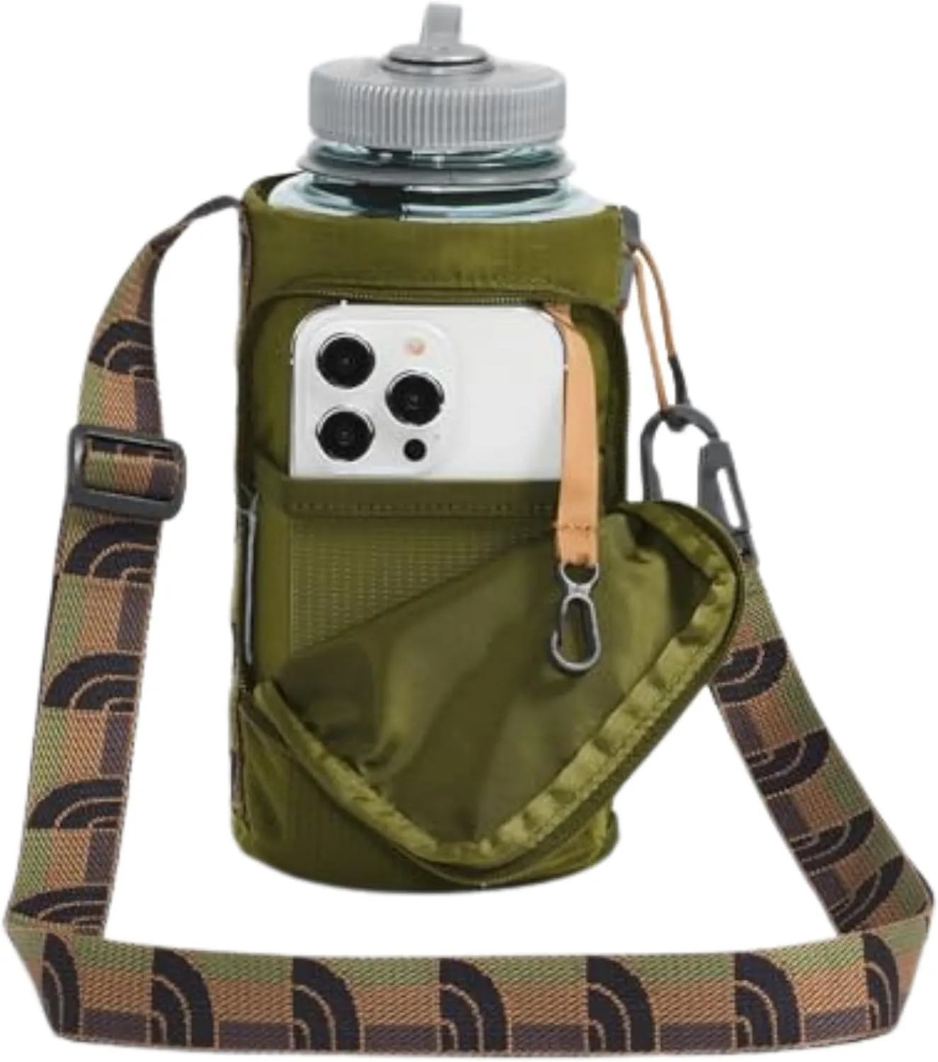 THE NORTH FACE Borealis Water Bottle Holder - PFAS Free, Forest Olive/Utility Brown One Size, One Size