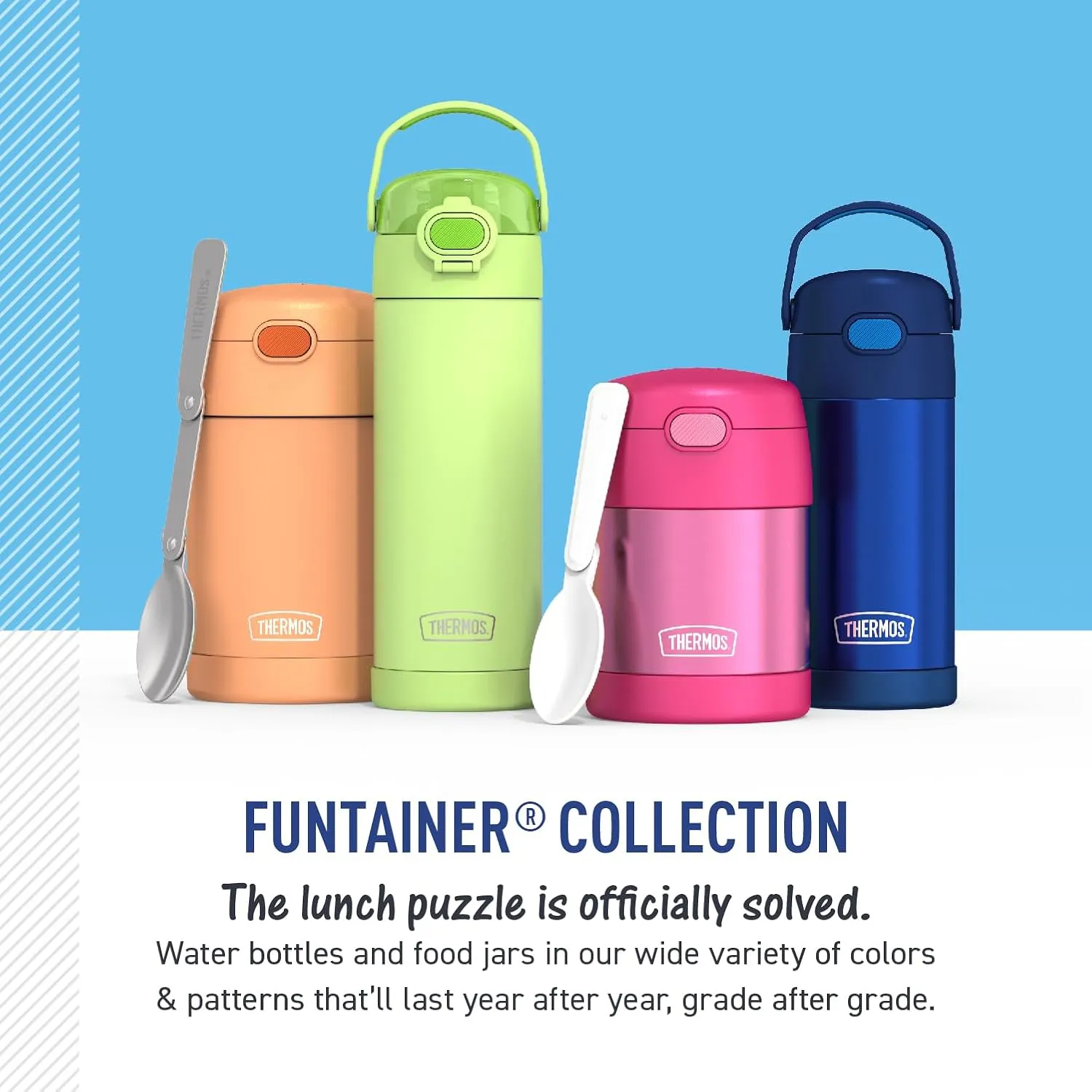 THERMOS FUNTAINER Water Bottle with Straw - 12 Ounce - Kids Stainless Steel Vacuum Insulated Water Bottle with Lid, Scooby-Doo