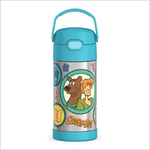 THERMOS FUNTAINER Water Bottle with Straw - 12 Ounce - Kids Stainless Steel Vacuum Insulated Water Bottle with Lid, Scooby-Doo