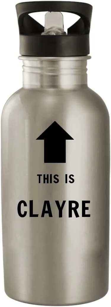 This Is Clayre - 20oz Stainless Steel Water Bottle, Silver