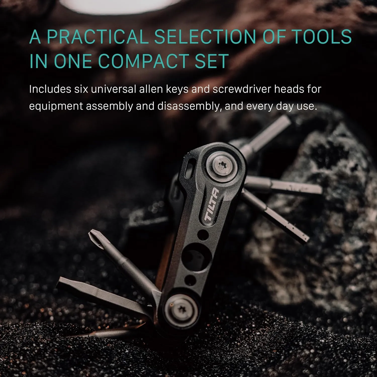 Tilta Multi-Functional Mini Tool Kit | Features Allen Keys and Screw Drivers | Compact & Lightweight | Compatible with Most Cages & Camera Systems (Titanium Grey) TA-MMT-TG