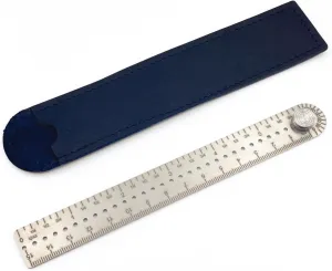 Titanium Ruler, Metal Straight Ruler, Portable EDC Multifunctional Micro Ruler, Double-Faced Drawing Ruler, Protractor, Compasses, Arc, Measuring Tools Rule(CM/INCH) (Large)