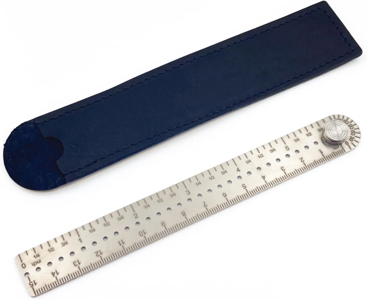 Titanium Ruler, Metal Straight Ruler, Portable EDC Multifunctional Micro Ruler, Double-Faced Drawing Ruler, Protractor, Compasses, Arc, Measuring Tools Rule(CM/INCH) (Large)