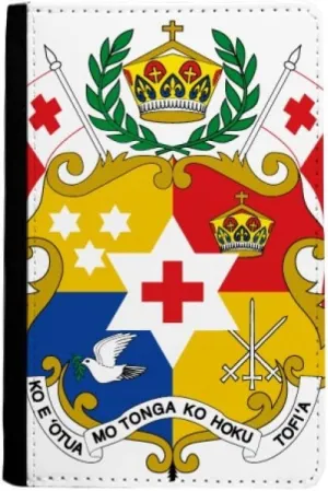 Tonga Oceania National Emblem Passport Holder Notecase Burse Wallet Cover Card Purse