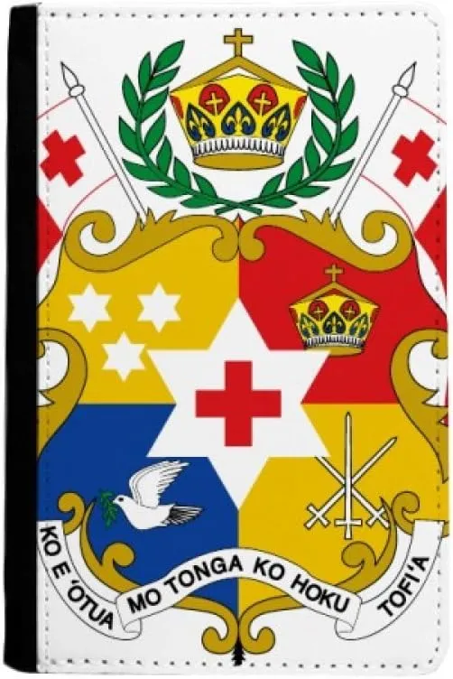 Tonga Oceania National Emblem Passport Holder Notecase Burse Wallet Cover Card Purse