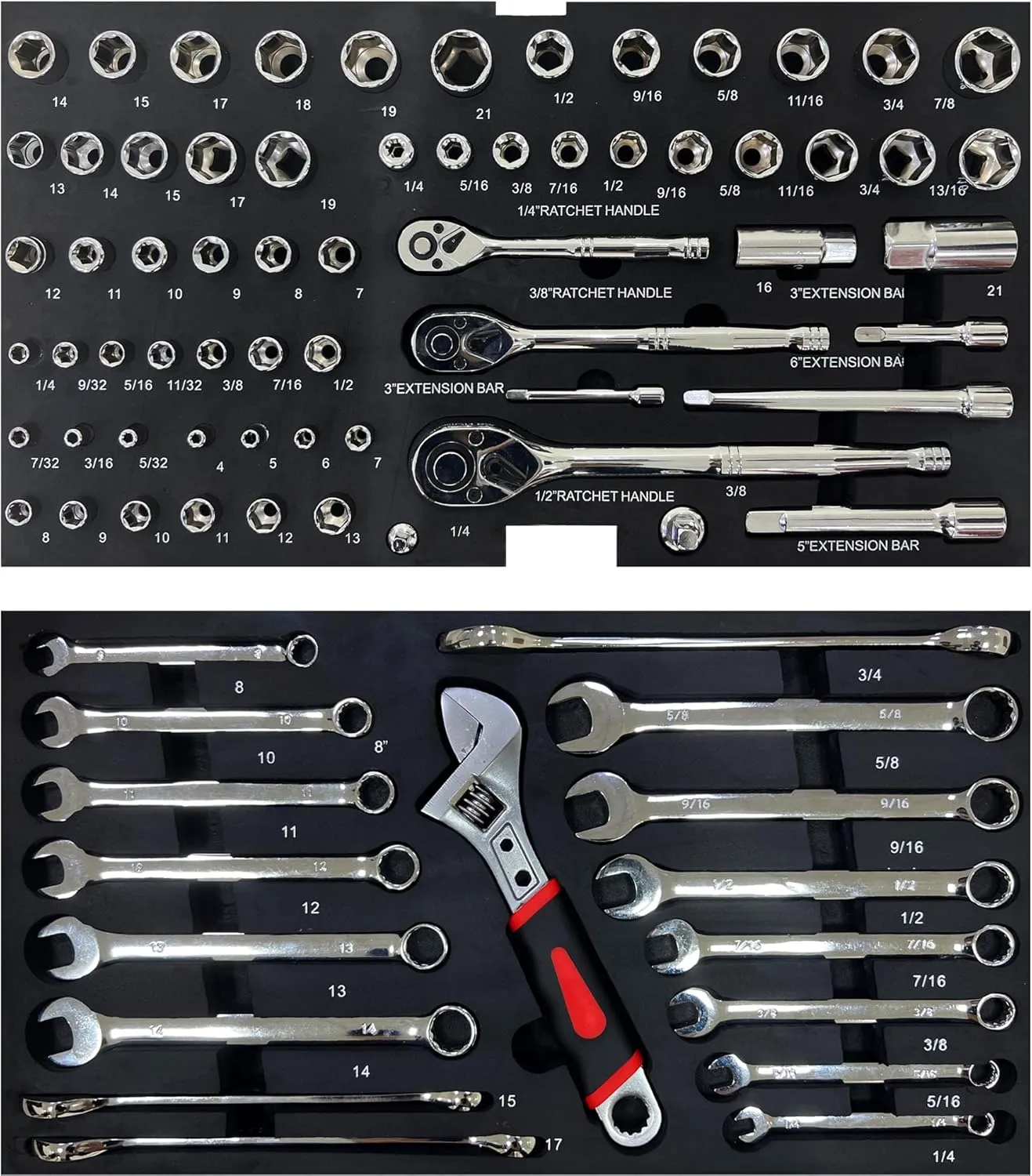 Tool Set 439pcs, Mechanic Tool Set for Home, Tool Box Set 4-Tier Socket Wrench Ratchet Plier Nails, Home Tool Set Mechanics Kit with 3 Drawers for Adults Man Handyman, Black