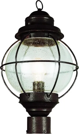 Trans Globe Lighting 69905 RBZ Catalina Collection 15 Inch One Light Outdoor Lantern Post Mount Head I in a Rustic Bronze Finish I Traditional Style Light Fixture I