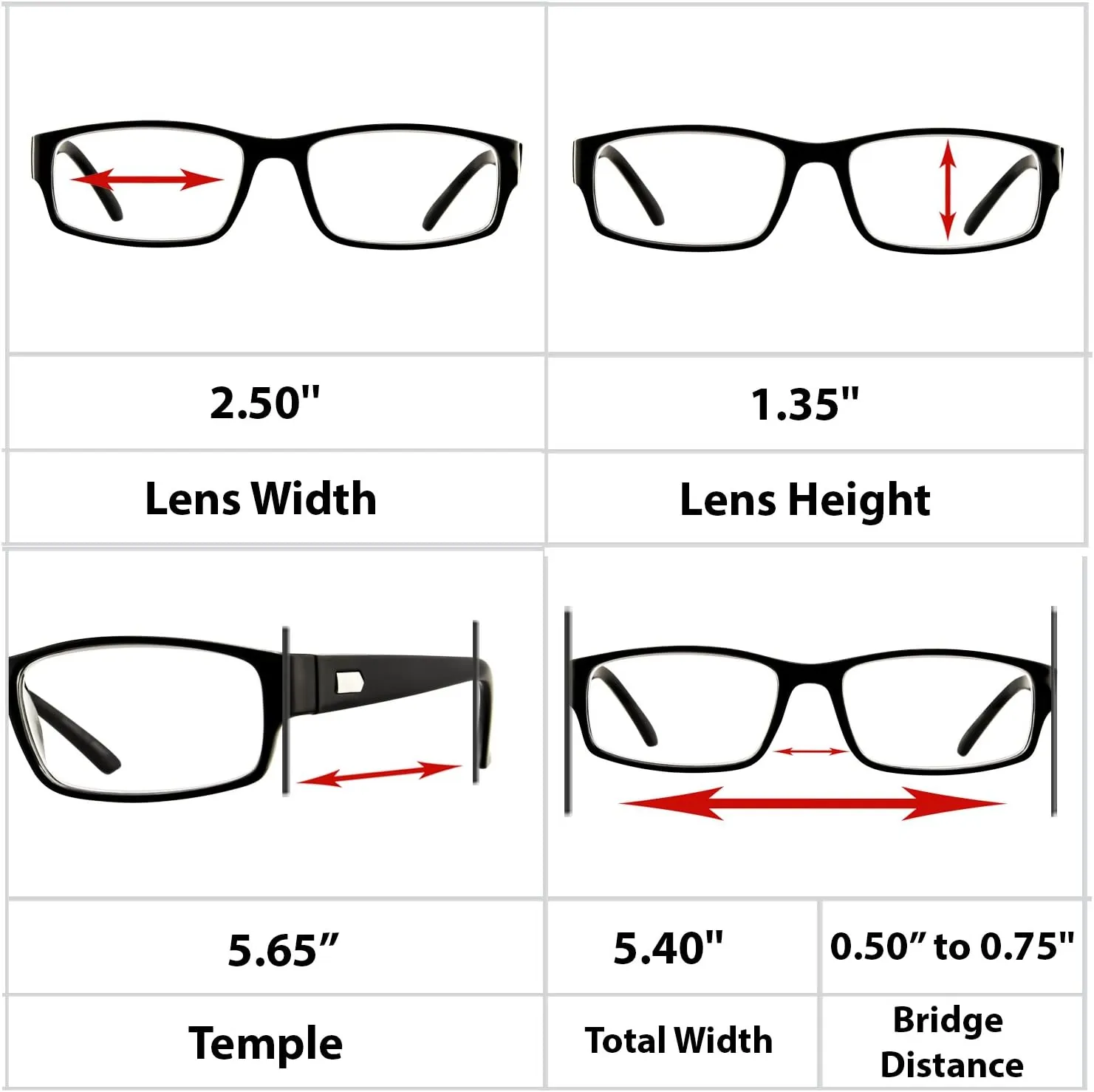 TruVision Readers 9504H Reading Glasses for Men & Women 1 or 3 Pk