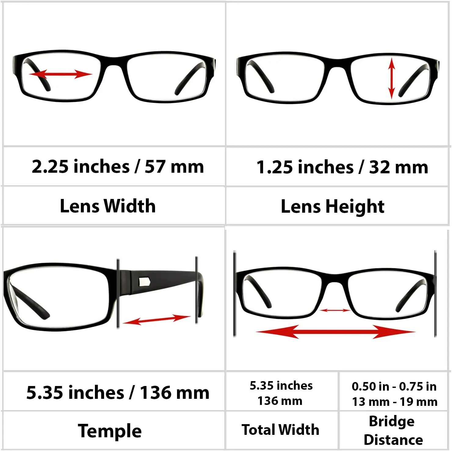 TruVision Readers 9504H Reading Glasses for Men & Women 1 or 3 Pk