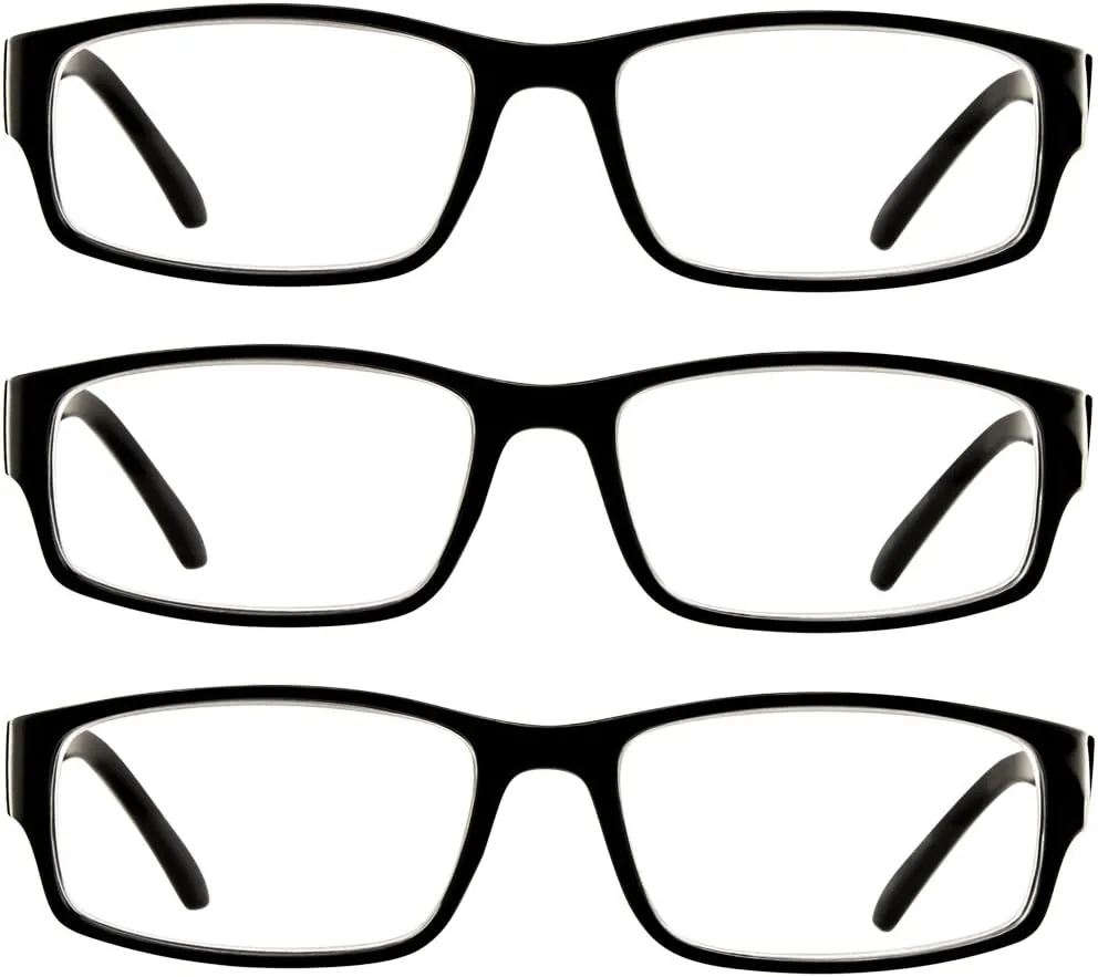 TruVision Readers 9504H Reading Glasses for Men & Women 1 or 3 Pk