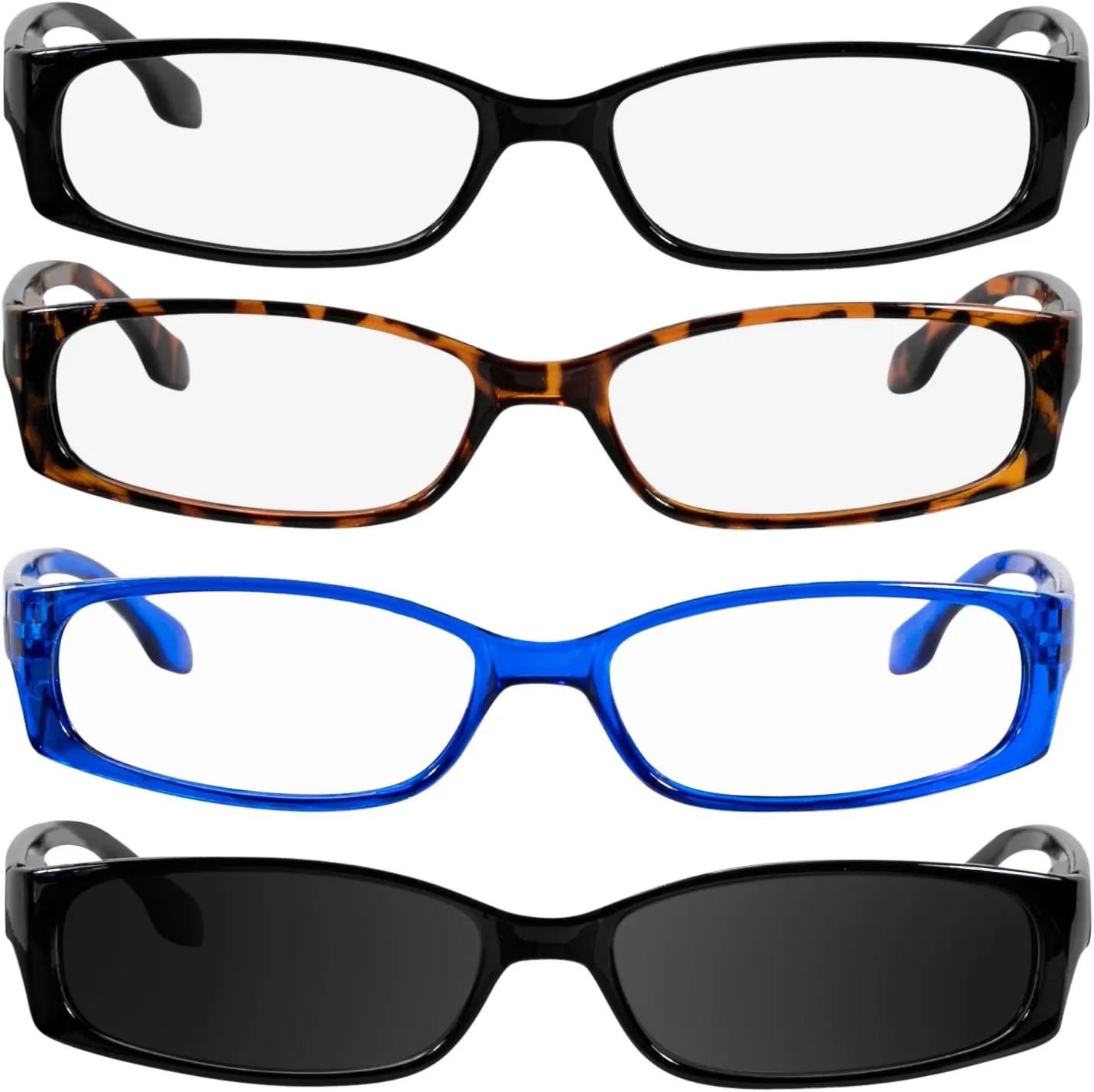 TruVision Readers Reading Glasses - Resin Frames w Acrylic Lenses, Dura Flex Hinges for Men and Women