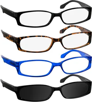 TruVision Readers Reading Glasses - Resin Frames w Acrylic Lenses, Dura Flex Hinges for Men and Women