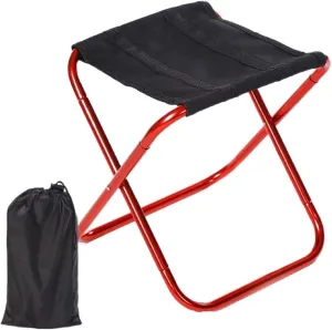 TUFFS 150KG Thickened Outdoor Camping Small Chair Portable Folding Aluminum Alloy Stool Bench Ultralight Picnic Fishing (Color : Red, Size : A)