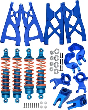 Upgrades Part for 1/10 ARRMA Vorteks 4x4 3S Blx,Granite/Senton 4x4 3S Blx & Mega 550,Alloy Front Rear Shocks & Suspension Arms & Steering Blocks Caster Blocks C-Hubs Stub,Navy Blue