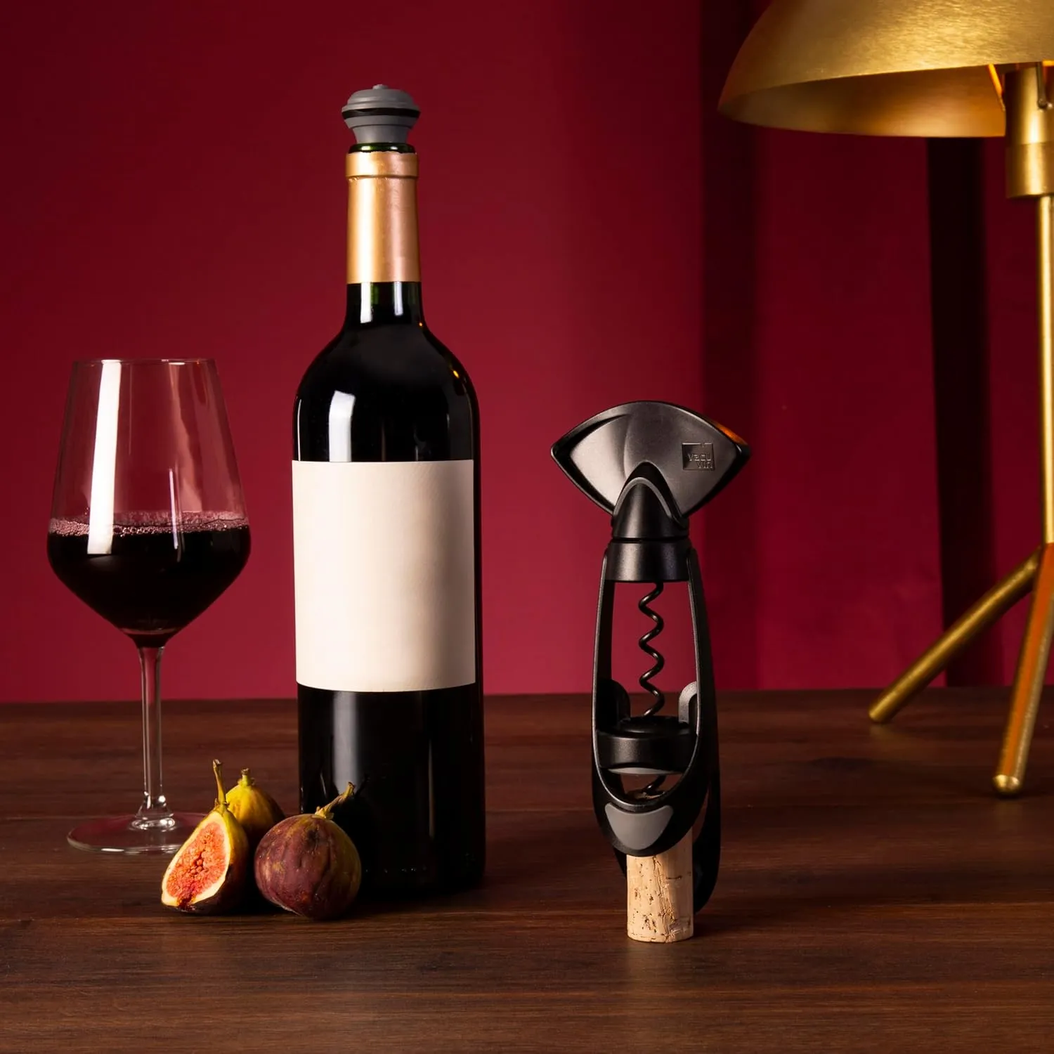 Vacu Vin Twister Corkscrew with Bottle Grip - Black