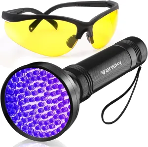 Vansky Air Conditioner Leak Detection: 100 LED Car AC UV Dye Leak Detector Kit with Protective Glasses - Automotive Professional Tool