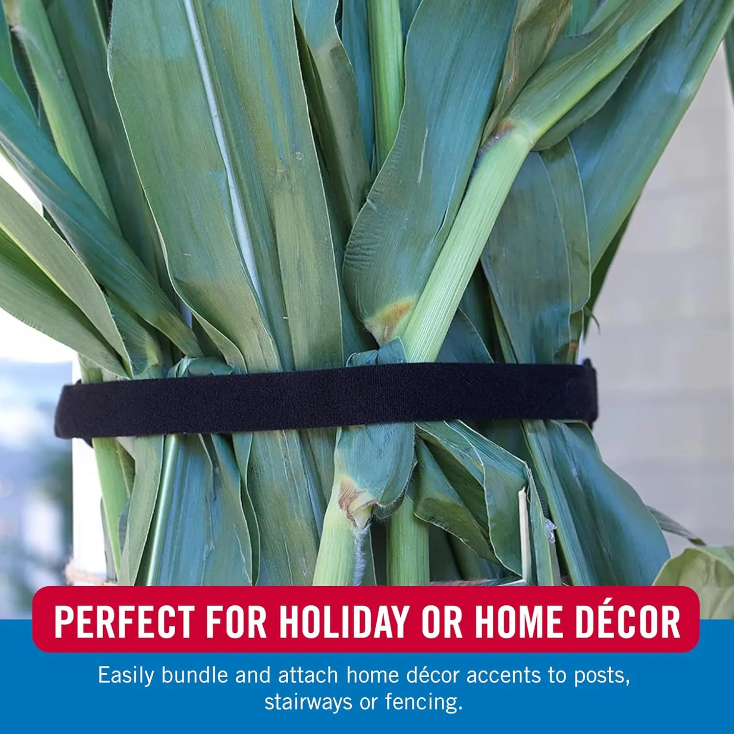 VELCRO Brand ONE-WRAP Double Sided Roll | 45 Ft x 1-1/2 In | Cut to Length Straps Heavy Duty | Bundling Ties Fasten to Themselves for Secure Hold, Black (91881)