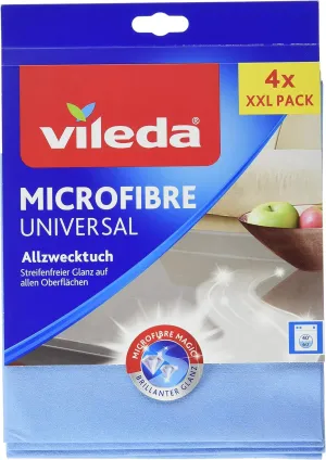 Vileda Universal Multi-Purpose Microfibre Cloth, 4er Packung
