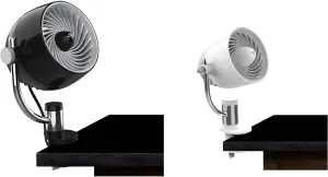 Vornado Pivot3C Compact Air Circulator Clip On Fan with Multi-Surface Mount, Black & PivotC Personal Air Circulator Clip On Fan with Multi-Surface Mount, White