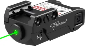 Votatu H3L-G Green Laser Sight, Aluminum Ultra Low Profile Picatinny Mount Green Dot Sight, Strobe Mode Available, Magnetic USB Rechargeable and Ambidextrous Control