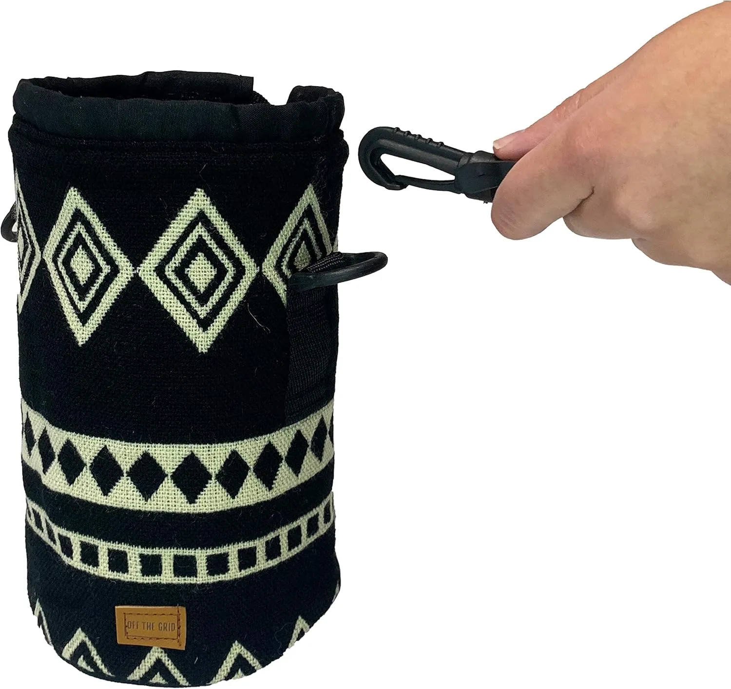 Water Bottle Holder w/Strap | Bottle Sleeve Carrier for Walking, Backpacking | Hydro and Iron Flask Sling Bag | Bottle Protector for Beer Water Coffee | Camping Accessories (64 oz, Obsidian Black)