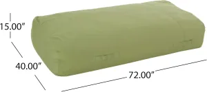 Water Resistant Lounger Bean Bag, Modern Rectangular Design, Removable Covers, Soft Foam Filling, Green
