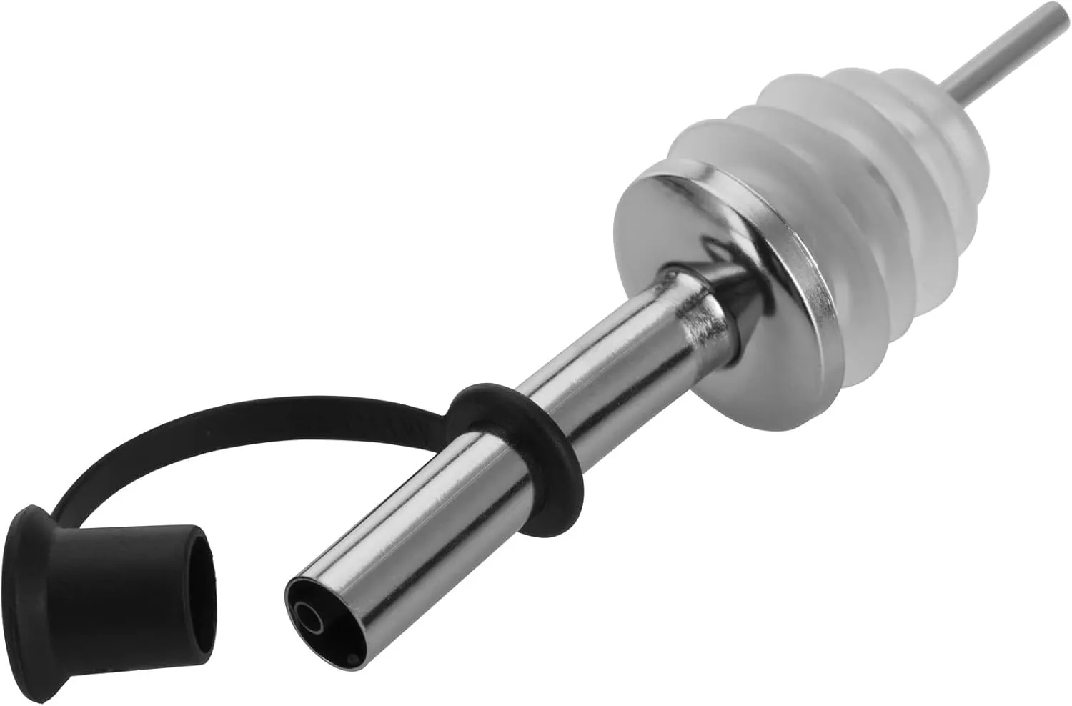 Westmark 453322E3 Spirit/Oil Pourers for Bottles with Loop Cap, with Trachea, Metal/Stainless Steel, Silicone Cork, Inox Standard, Silver