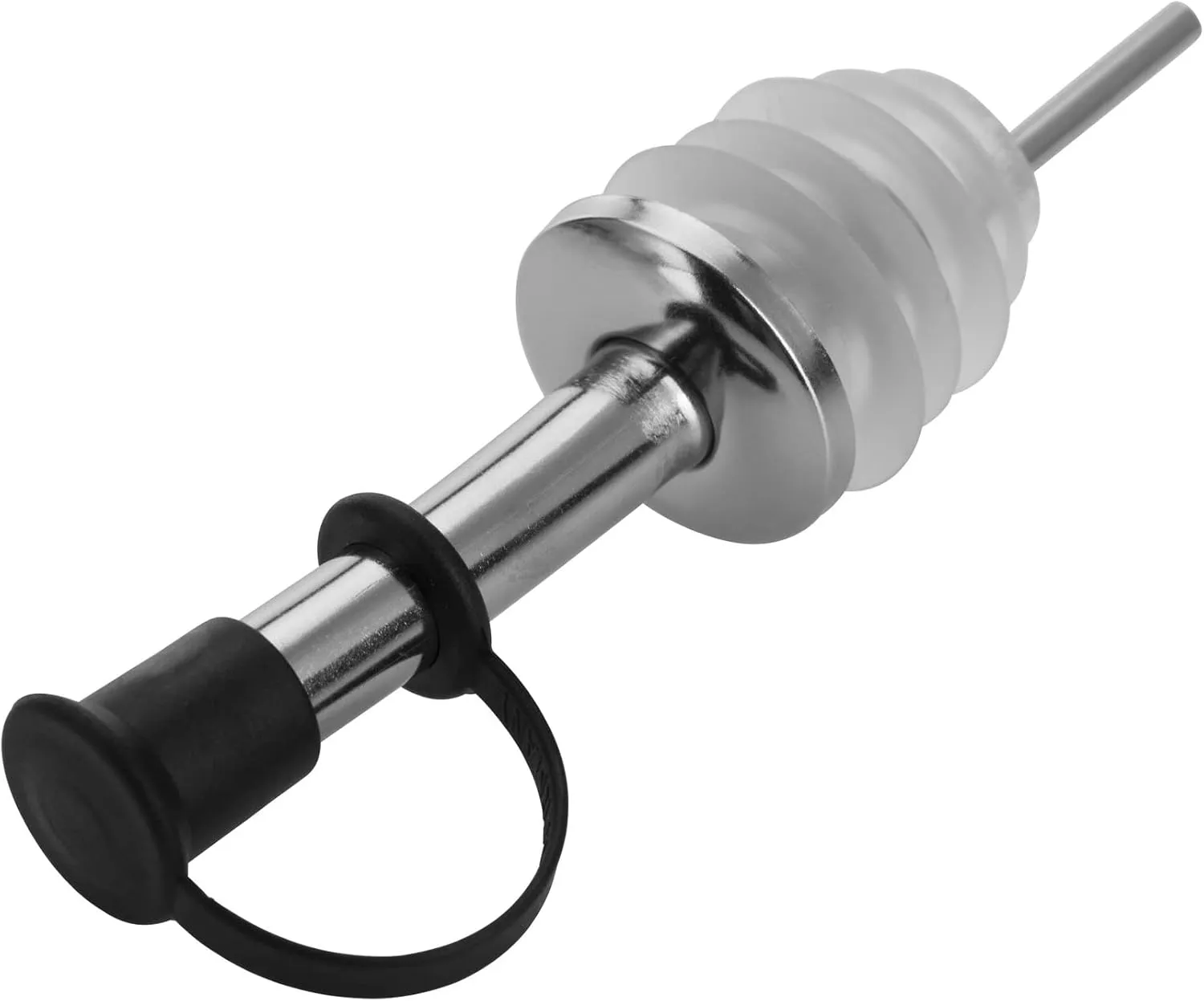 Westmark 453322E3 Spirit/Oil Pourers for Bottles with Loop Cap, with Trachea, Metal/Stainless Steel, Silicone Cork, Inox Standard, Silver