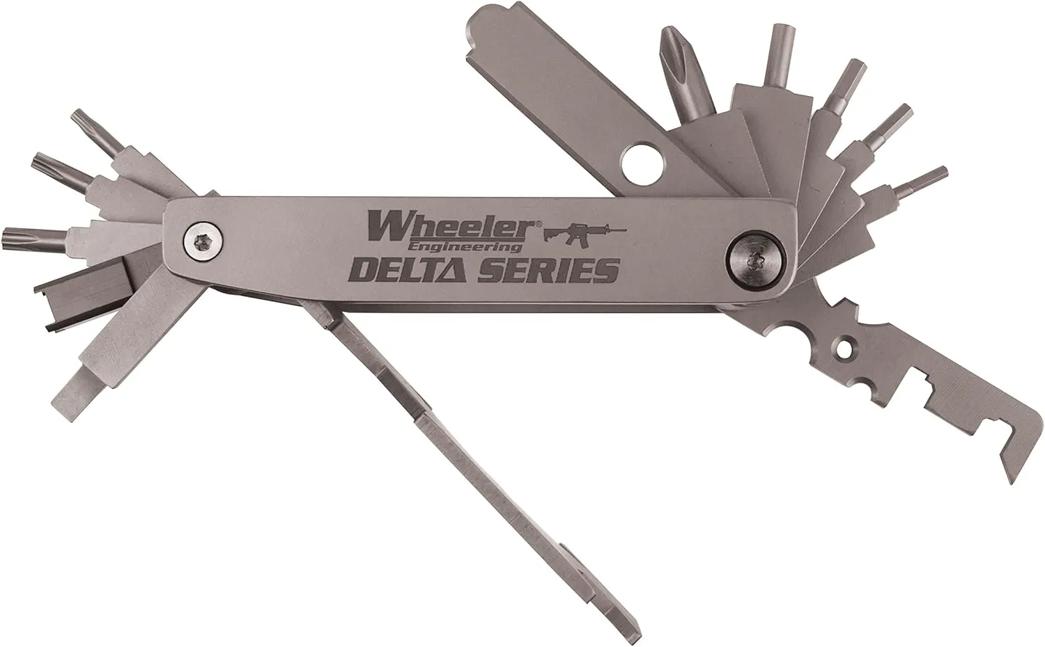 Wheeler Compact Multi-Tool for Tactical Rifles Gunsmithing Cleaning Rebuild and Maintenance with Nylon Belt Sheath for Convenient Carry