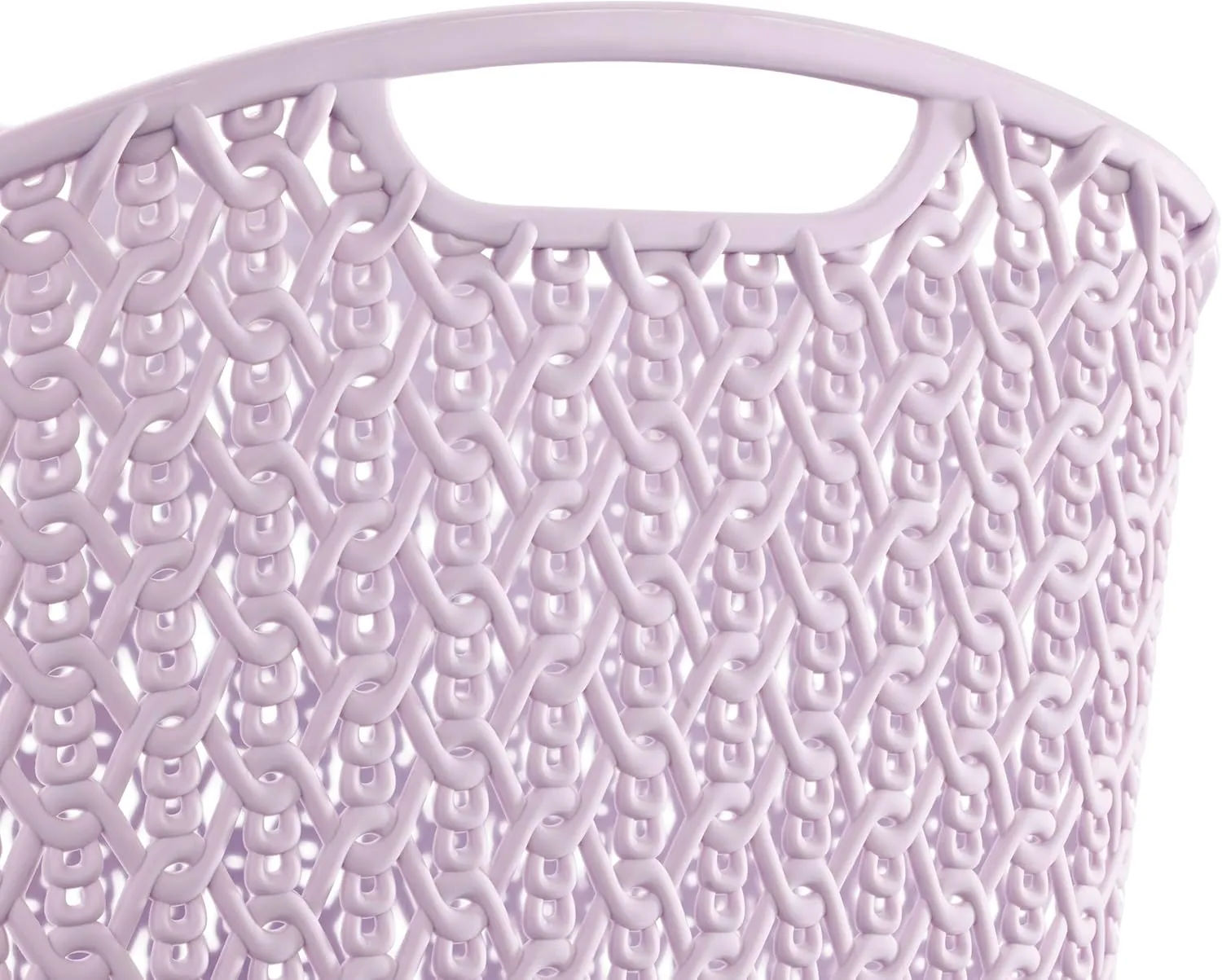 Whitmor Resin Rectangular Tote Bag, with Link Stitch Design, lilac Stylish & Durable for Daily Use, Shopping & Organization, 6 Pack