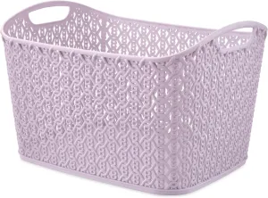 Whitmor Resin Rectangular Tote Bag, with Link Stitch Design, lilac Stylish & Durable for Daily Use, Shopping & Organization, 6 Pack