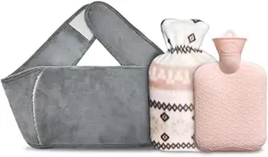Winter hot Water Bag, hot Water Bottle Rubber Warm Water Bag with Soft Waist Cover, Used for Neck and Shoulder, Back, Hands, Legs, Waist Warmth