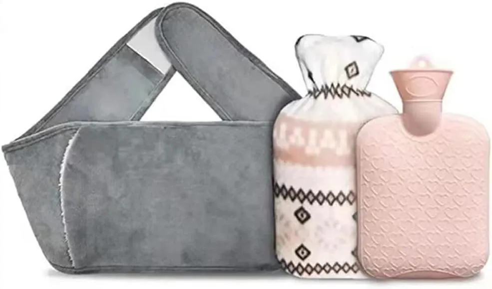 Winter hot Water Bag, hot Water Bottle Rubber Warm Water Bag with Soft Waist Cover, Used for Neck and Shoulder, Back, Hands, Legs, Waist Warmth