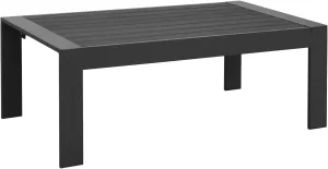 Wisteria Lane Aluminum Outdoor Patio Furniture Coffee Table, All-Weather Outdoor Metal Coffee Table, Modern Rectangle Coffee Table for Balcony, Garden, Dark Grey