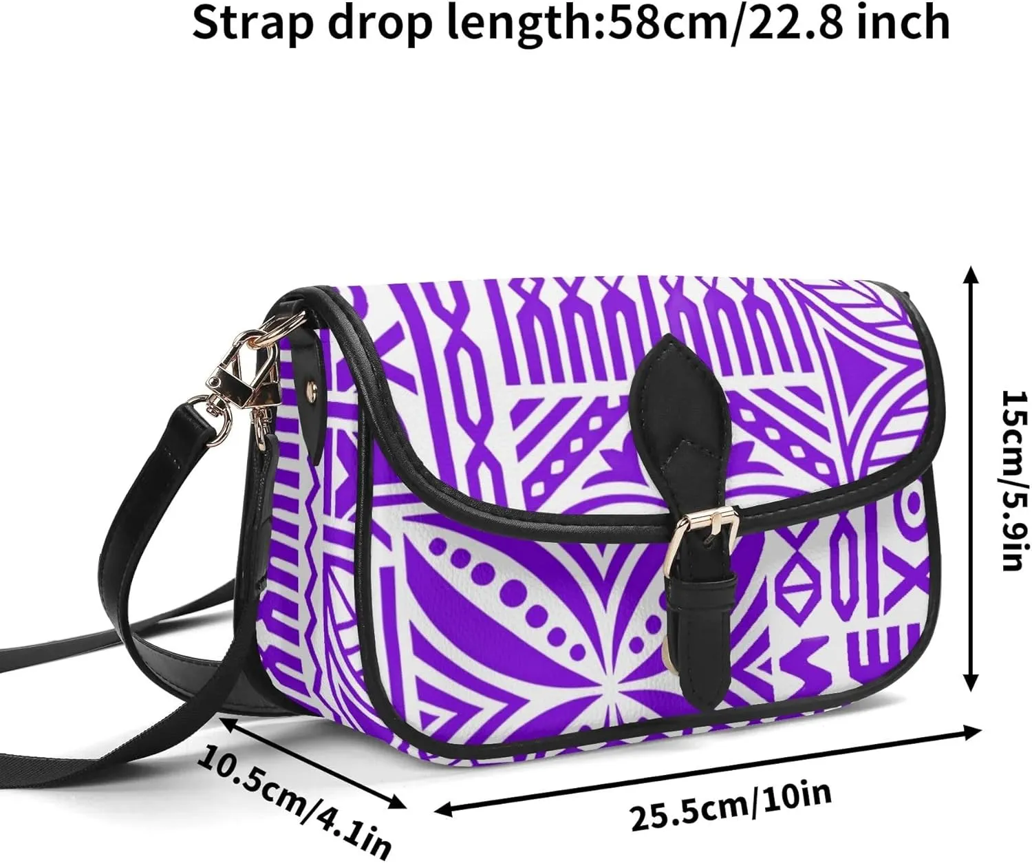 Women'S Crossbody Bag Custom Tribal Print Floral Print Small Square Bag Polynesian Party Fashion Elegant Women'S Bag