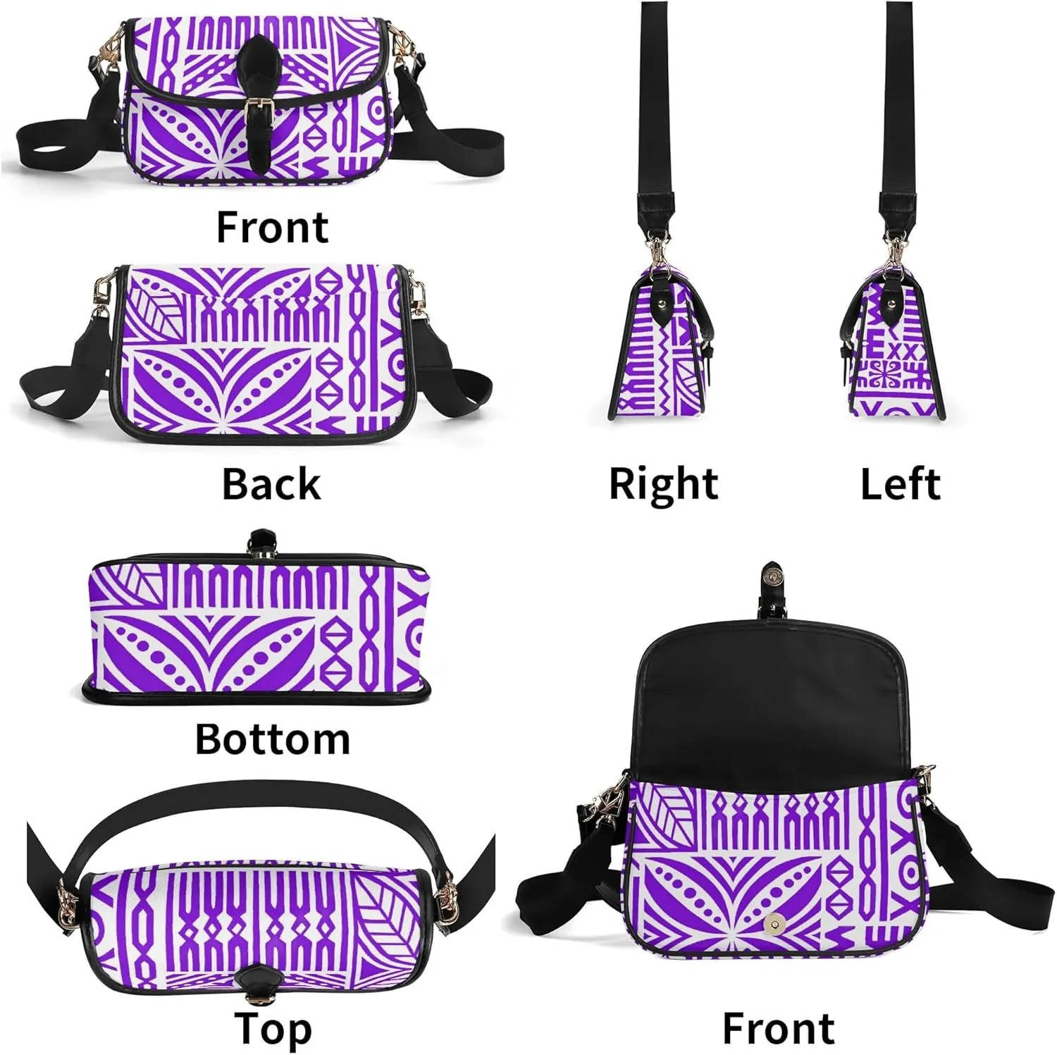 Women'S Crossbody Bag Custom Tribal Print Floral Print Small Square Bag Polynesian Party Fashion Elegant Women'S Bag