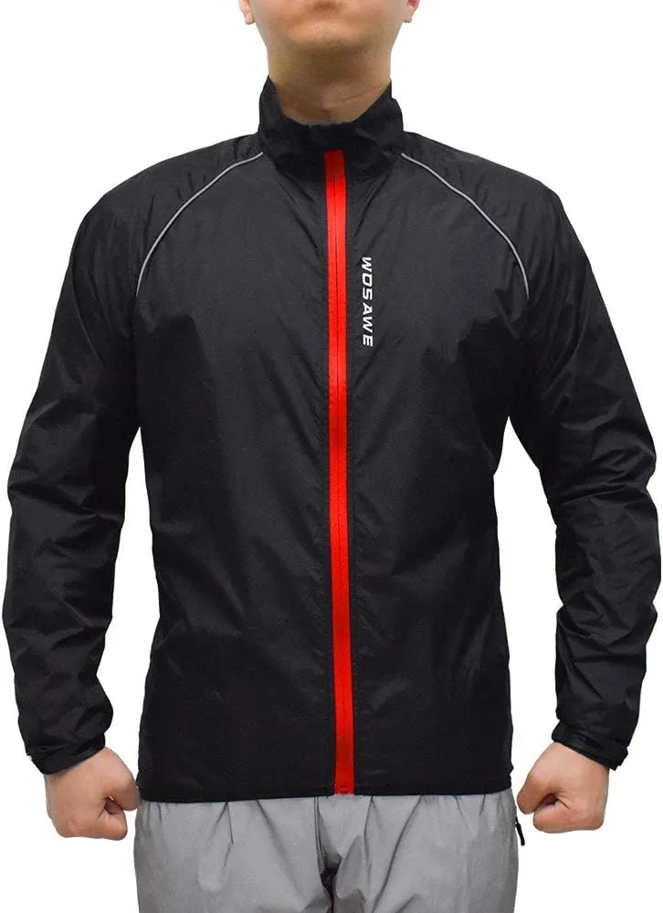 WOSAWE Men's Cycling Wind Jacket Reflective Ultralight Windbreaker