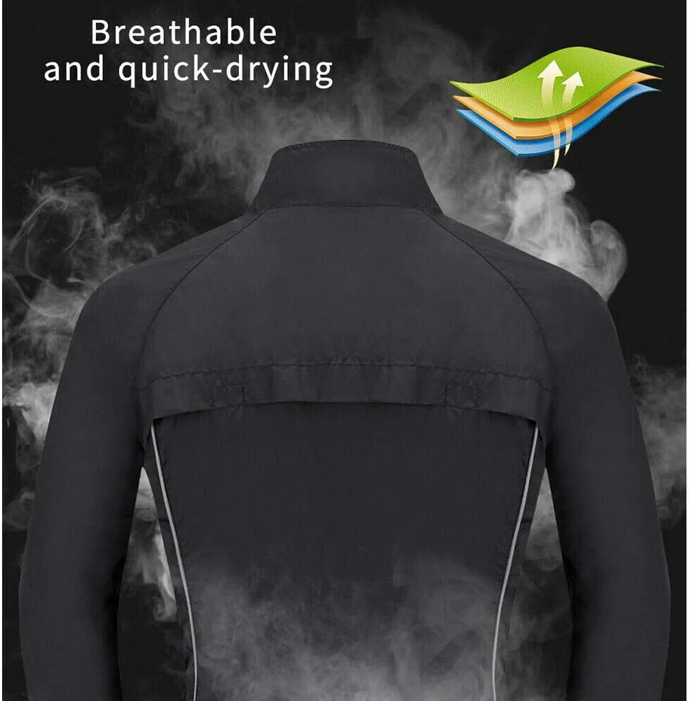 WOSAWE Men's Cycling Wind Jacket Reflective Ultralight Windbreaker