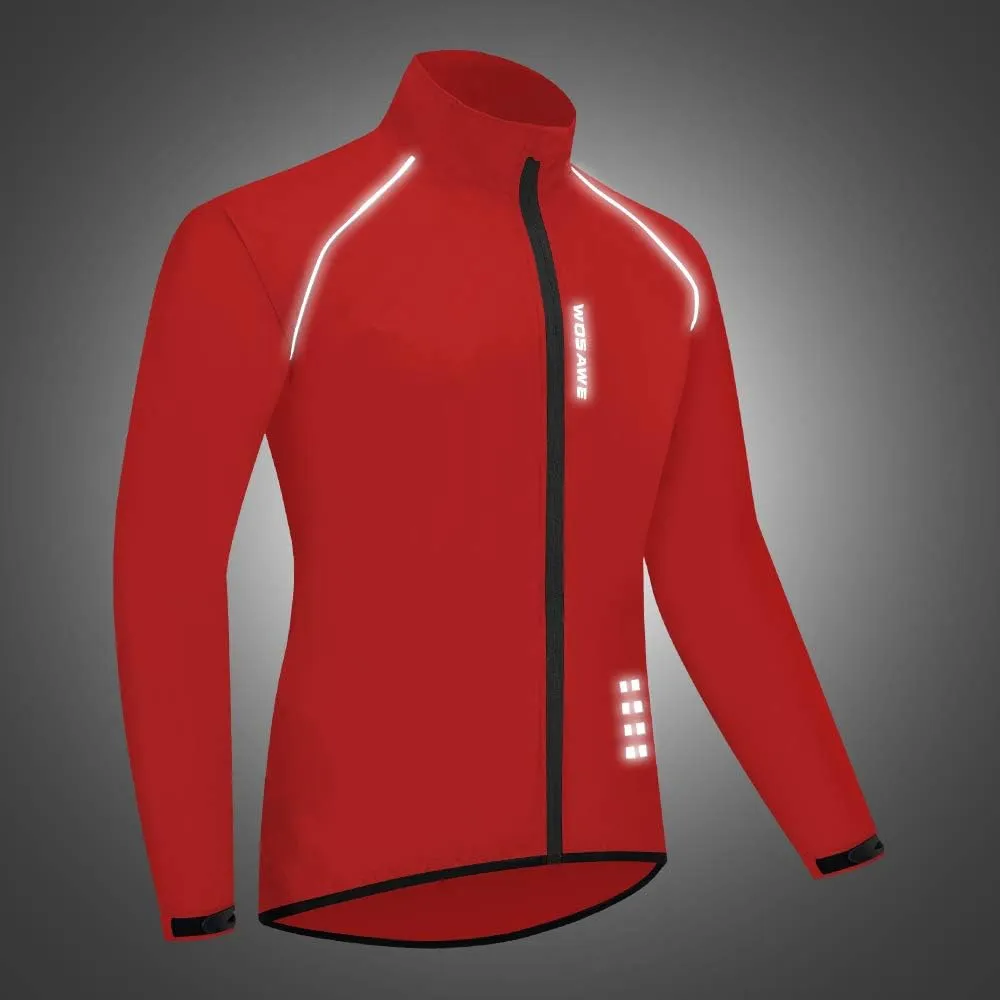 WOSAWE Men's Cycling Wind Jacket Reflective Ultralight Windbreaker