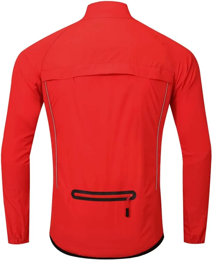 WOSAWE Men's Cycling Wind Jacket Reflective Ultralight Windbreaker