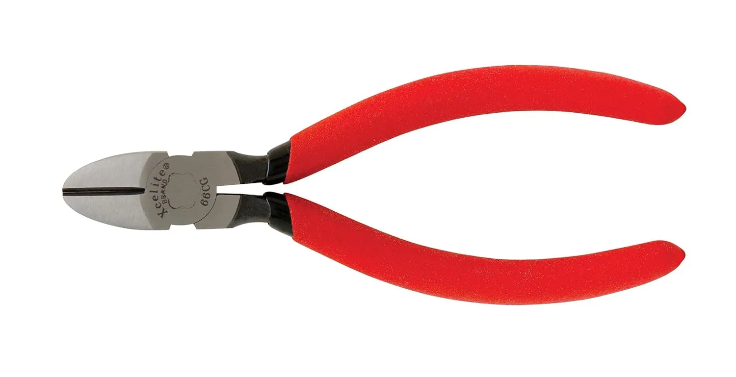 Xcelite 66NCGV Forged Alloy Steel All-purpose Side Cutting Pliers, Oval Head, Diagonal, Standard Jaw, 6" Length, 27/32" Jaw Length, Red Cushion Grip Handle, Carded