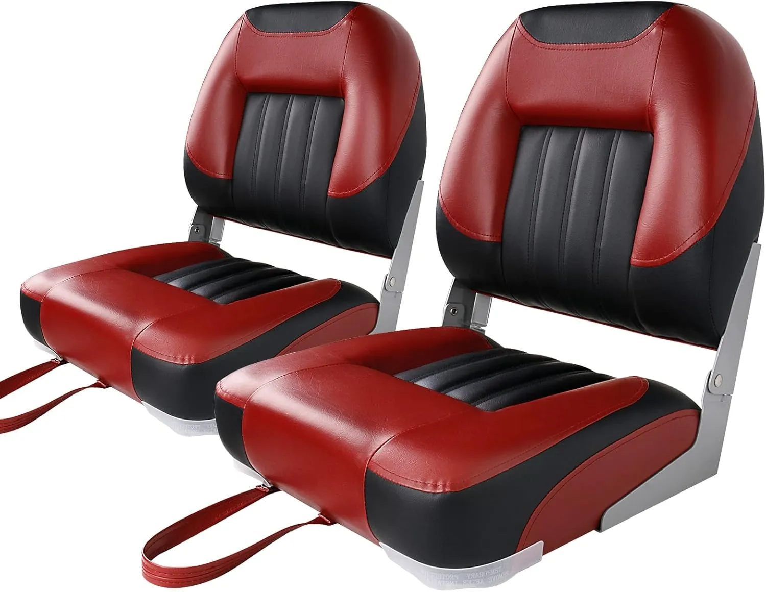 XGEAR Deluxe Low/High Back Boat Seat, Fold-Down Fishing Boat Seat