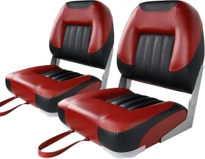 XGEAR Deluxe Low/High Back Boat Seat, Fold-Down Fishing Boat Seat